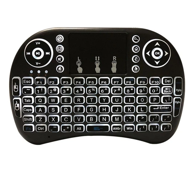 Беспроводная мини клавиатура (Eng/Ru) с тачпадом и подсветкой Keyboard i8mini для смарт ТВ/ПК/планшетов/телефонов Черная - изображение 6