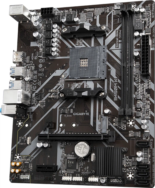 Материнська плата Gigabyte B450M K (sAM4, AMD B450, PCI-Ex16) - зображення 3