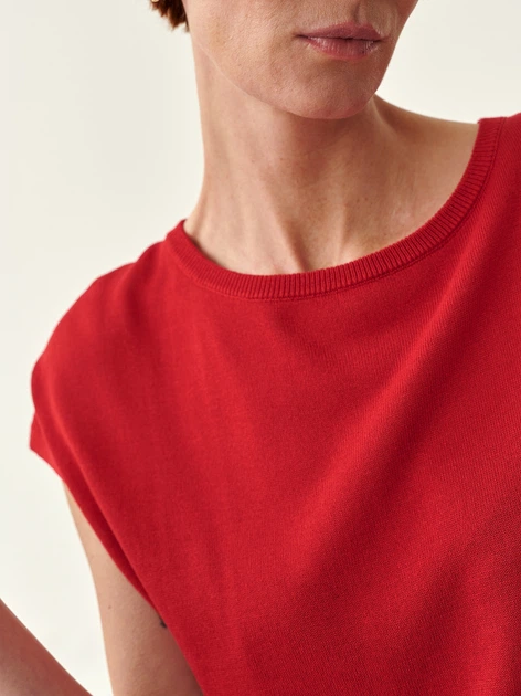 Sweter damski z krótkim rękawem Tatuum Lonri T2214.089 S Czerwony (5900142157004) - obraz 4