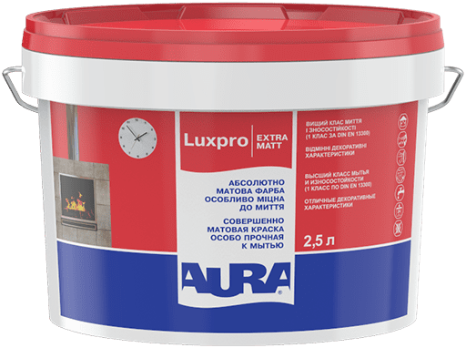 Краска акрилатная AURA LuxPro ExtraMatt для стен и потолков глубокоматовая белая TR 2.25 л - Фото 1 Краска акрилатная AURA LuxPro ExtraMatt для стен и потолков глубокоматовая белая TR 2.25 л - изображение 1