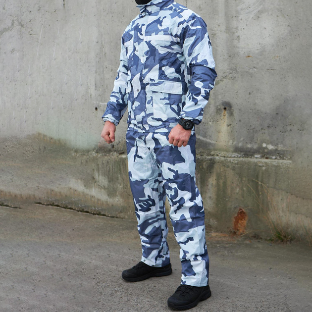 Чоловічий зимовий маскувальний костюм / Вологозахищена куртка + штани світлий мультикам розмір L 180 - зображення 2