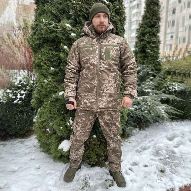 Мужской зимний костюм куртка + брюки Soft Shell с подкладкой Omni-Heat пиксель размер XL - изображение 1