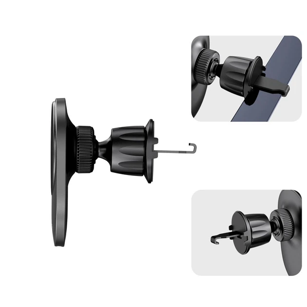 Автотримач з функцією бездротової зарядки Tech-Protect V1 Magnetic Vent Car Mount Wireless Charger 15W Black with MagSafe (9490713934562) - зображення 5