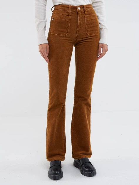 Spodnie dzwony damskie sztruksowe Big Star Yasemin Cord-803 28-32 Brązowe (5900714692117) - obraz 1