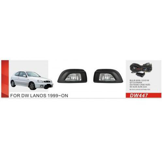Противотуманные фары ПТФ туманки DLAA на Daewoo Lanos 99- Sport DW-447 Дэу Ланос V04652 - изображение 2