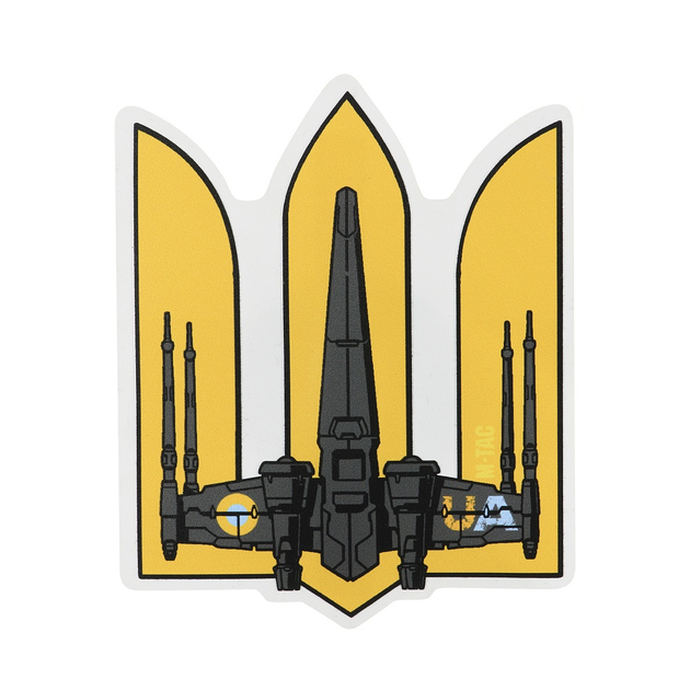 M-Tac наклейка Тризуб UA-Wing Small Yellow - изображение 1