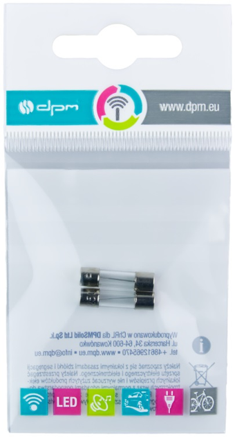 Запобіжник скляний DPM 5 х 20 мм 8 А 2 шт. (BMBZP06N) - зображення 3