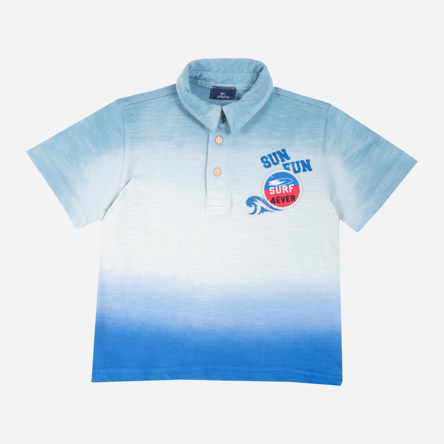 Дитяча футболка-поло для хлопчика Chicco 09033564000000 110 см Світло-синя (8054707721005) - зображення 1