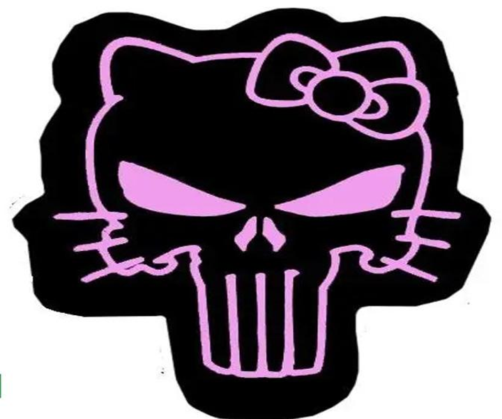 Шеврон патч Каратель Punisher женский Hello Kitty на липучці велкро - зображення 1