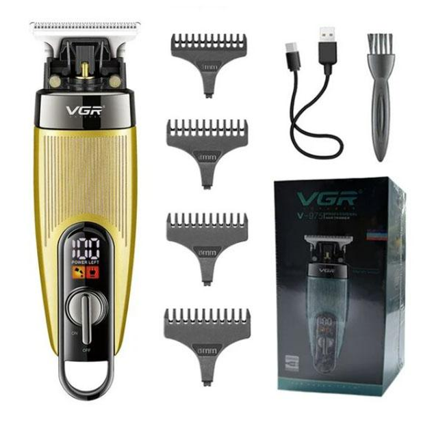 Аккумуляторная машинка для стрижки волос VGR V-975 с дисплеем и 4 ...