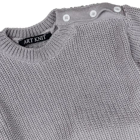 Детский теплый комплект (свитер + штаны + шапочка) для мальчика ARTKNIT Happy 62-68 см Серый (4823093453500) - Фото 2 Детский теплый комплект (свитер + штаны + шапочка) для мальчика ARTKNIT Happy 62-68 см Серый (4823093453500) - изображение 2