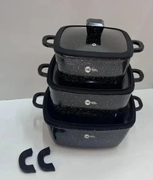 Набор кастрюль Higher Kitchen HK-323 Черный - изображение 3