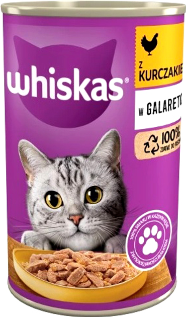 Mokra karma dla kotów Whiskas 1+ kurczak 400 g (5900951305443) - obraz 1