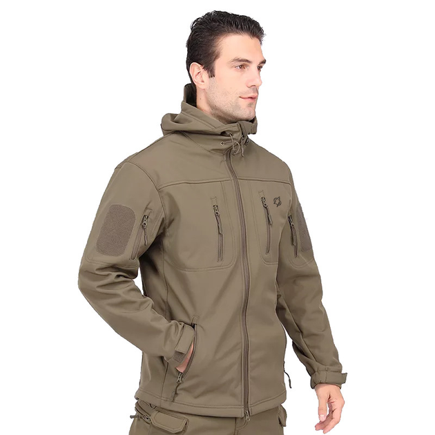 Тактическая куртка Eagle Soft Shell JA-01-0 с флисом Olive Green 4XL - изображение 1