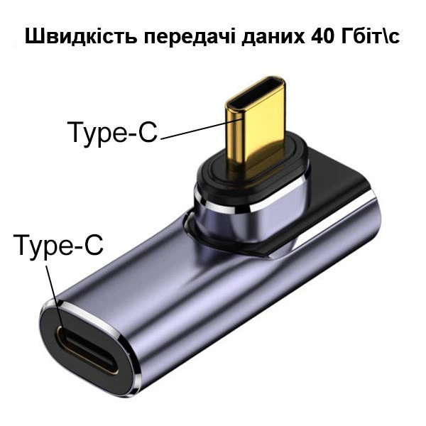 Магнитный адаптер Type-C 140W QC4.0 8K/60Hz 40 Гбит/с угловой 90 градусов (MATCQC48K) - Фото 3 Магнитный адаптер Type-C 140W QC4.0 8K/60Hz 40 Гбит/с угловой 90 градусов (MATCQC48K) - изображение 3