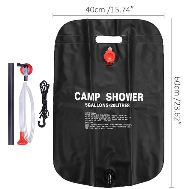 Переносний душ для кемпінгу Camp Shower Портативний підвісний 20л Чорний - зображення 7