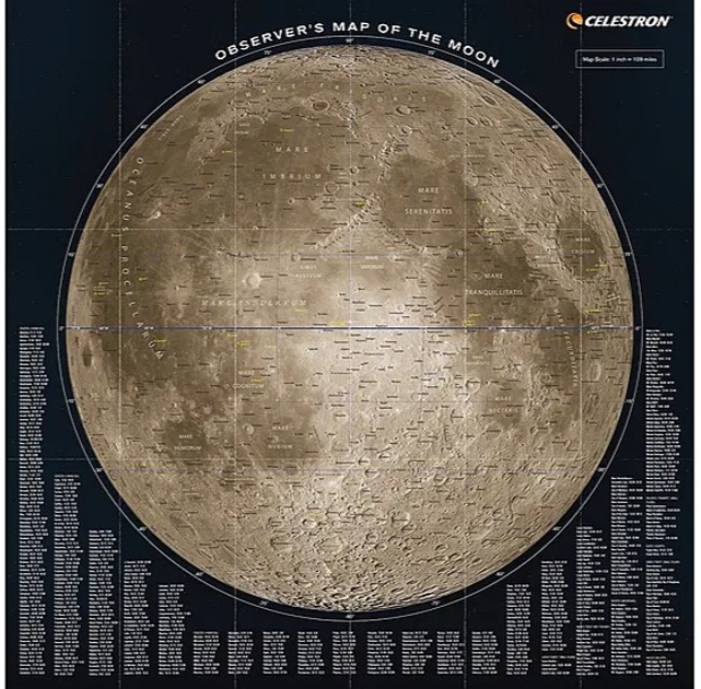 Карта Celestron Deluxe Folding Moon 93704 двостороння складна (50234937047) - зображення 4