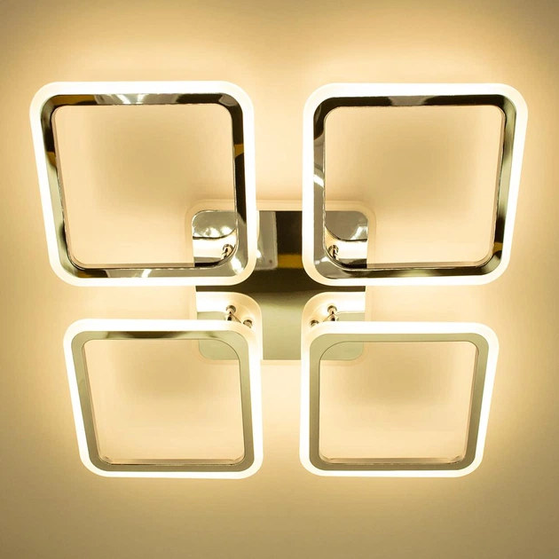 Люстра светодиодная потолочная LUMINARIA LOOK RGB 120W 4Q 540/70 CHROME/OPAL 220V IP20, LED светильник с пультом ДУ - изображение 3