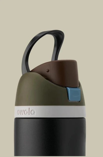 Эко-бутылка FreeSip 710 мл Owala нержавеющая сталь, черно-зеленый - изображение 3