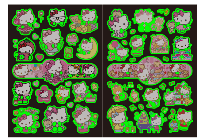 Тимчасовий перекладний тату Куромі (Kuromi ) hello kitty, Санріо Кітті, Мелоді Chuangmei татуювання для дітей 4 аркуші (AN)20755 - зображення 3
