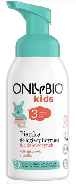 Pianka do higieny intymnej Only Bio Kids dla dziewczynek od 3 roku życia 300 ml (5902811789073) - obraz 1