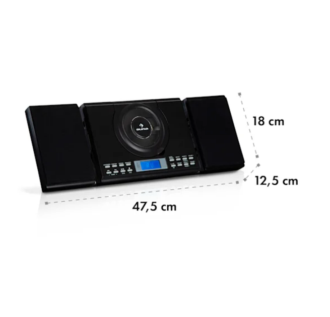 Мультимедиа auna Wallie Microsystem CD плеер Bluetooth USB порт пульт дистанционного управления черный - Фото 2 Мультимедиа auna Wallie Microsystem CD плеер Bluetooth USB порт пульт дистанционного управления черный - изображение 2