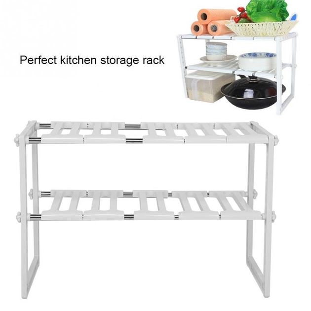 Регульована полиця Kitchen Rack для зберігання кухонного приладдя 38-70 см багатофункціональна (KR) - зображення 8