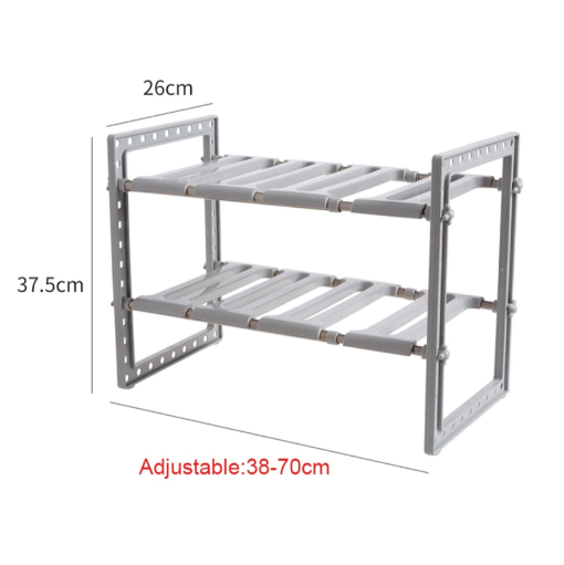 Регульована полиця Kitchen Rack для зберігання кухонного приладдя 38-70 см багатофункціональна (KR) - зображення 9