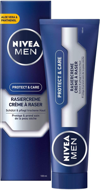 Krem do golenia Nivea Men Protect&Care ochronny 100 ml (4005808223299) - obraz 1