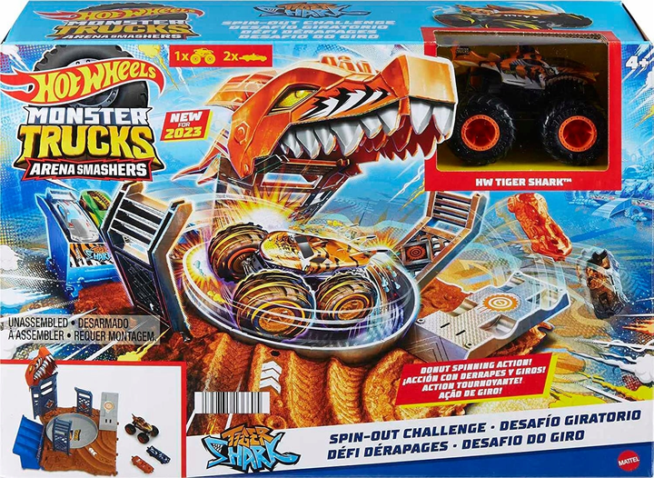 Zestaw do gry Hot Wheels Monster Trucks Arena Smashers Tiger Shark (1947351366050) - obraz 1