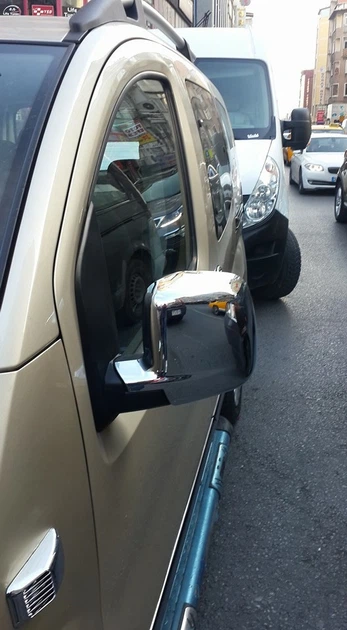 Полные накладки на зеркала (2 шт, нержавеющая сталь) OmsaLine для Peugeot Bipper - Полированная нержавейка - изображение 4