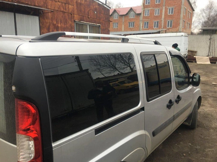 Рейлинги на крышу хром стандартная база, пластиковые ножки для Fiat Doblo I 2005-2010 гг - изображение 8