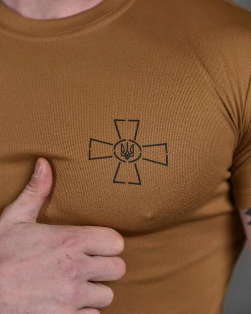 Тактична чоловіча футболка з написом ЗСУ потовідвідний 3XL койот (85687) - зображення 2