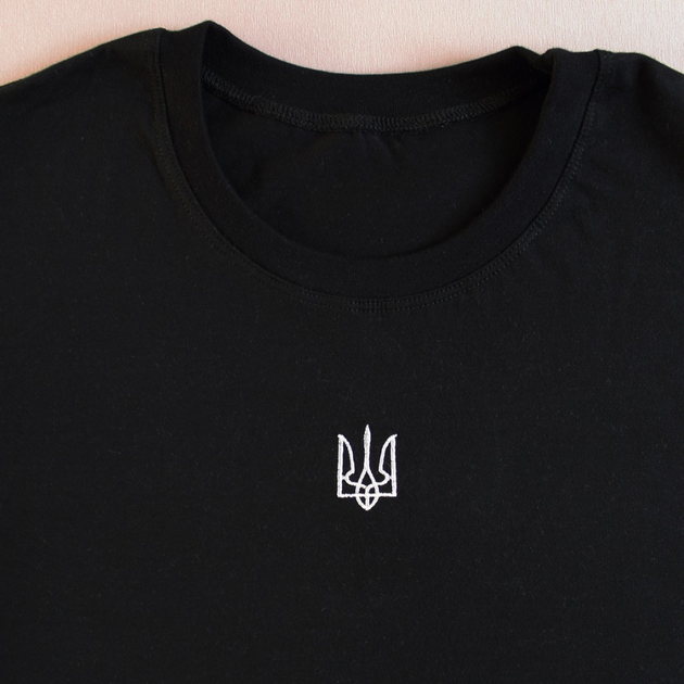 Чоловіча футболка з вишивкою Ladan Тризуб 54 Чорний (DJ3-M-TRYZUBMAL4-BLACK) - Фото 2 Чоловіча футболка з вишивкою Ladan Тризуб 54 Чорний (DJ3-M-TRYZUBMAL4-BLACK) - изображение 2