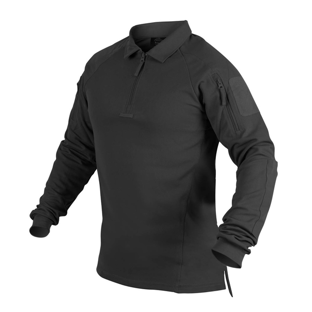 Футболка Polo Helikon-Tex RANGE із довгими рукавами, Black XS/Regular (PD-RNG-TC-01) - зображення 1