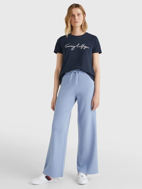 Koszulka damska bawełniana Tommy Hilfiger WW0WW24967-403 S Granatowa (8719857916427) - obraz 3