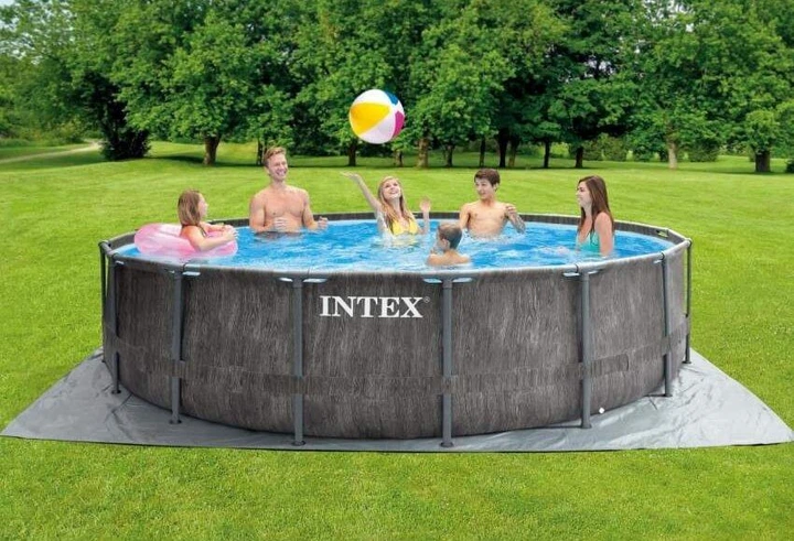 Каркасный бассейн Intex 26742, 457 x 122 см + фильтр-насос + лестница + тент + подстилка - изображение 3