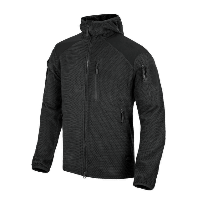Куртка Helikon-Tex Alpha Hoodie - Grid Fleece, Black S/Regular (BL-ALH-FG-01) - изображение 1