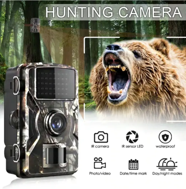 Нагрудна боді камера Фотопастка DL-100 мисливська камера P66 12mp з екраном та нічним баченням - изображение 2