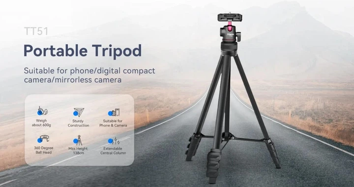 Портативний штатив для телефону і фотоапарата Ulanzi TT51 з алюмінієвого сплаву T089GBB1 - зображення 5