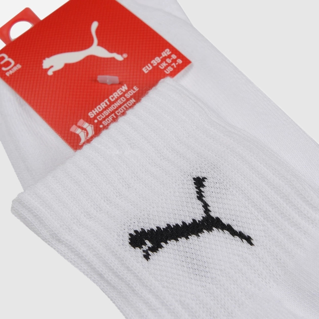 Набір чоловічих шкарпеток 3 пари Puma Short Crew Unisex 90611004 43-46 Білий (8713537871242) - зображення 3