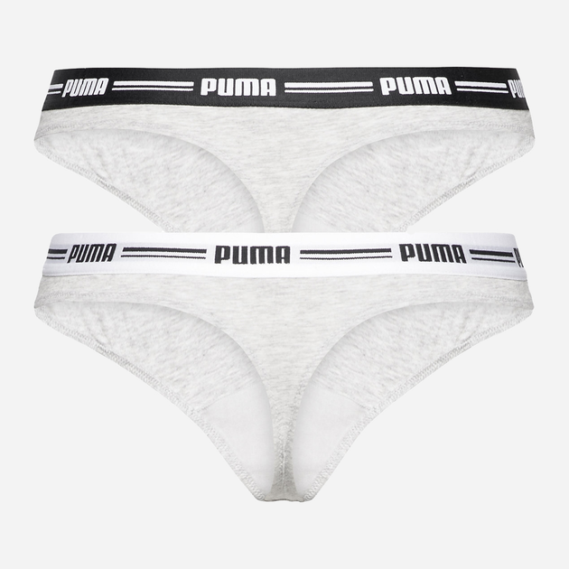 Набор жіночих трусиків-стрінгів 2 штуки Puma Women String 2p Hang 90785005 S Сірий (8718824911724) - зображення 2