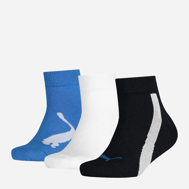 Набір дитячих шкарпеток 3 пари Puma Kids Bwt Quapter 3P 90796103 39-42 Чорний/Білий/Синий (8720245032698) - зображення 1