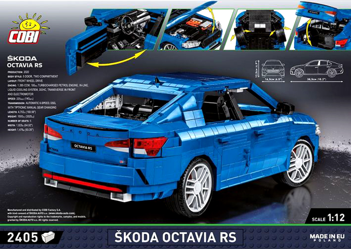 Klocki konstrukcyjne Cobi Skoda Octavia RS 2405 elementów (5902251243432) - obraz 6