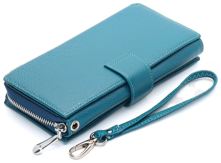 Бирюзовый женский кошелек из натуральной кожи с блоками для карт ST Leather ST228 - изображение 4