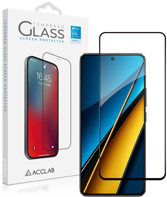 Защитное стекло для смартфона Poco X6 ACCLAB 9H Black (1283126588655) - Фото 2 Защитное стекло для смартфона Poco X6 ACCLAB 9H Black (1283126588655) - изображение 2