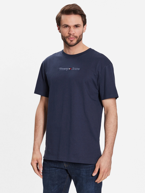 Koszulka męska luźna Tommy Jeans DM0DM16825-C87 XL Granatowa (8720644518304) - obraz 1