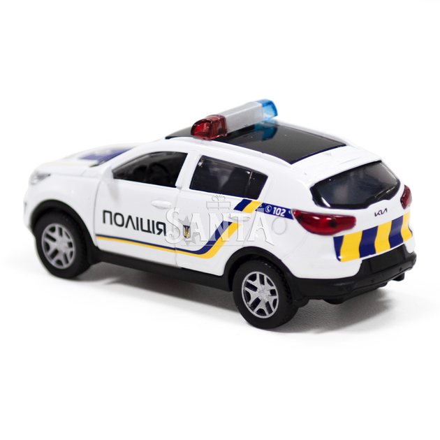 Машинка металлическая детская Kia Sportage R, полиция, белая, открываются двери, 5*11*5см (250293) - изображение 3