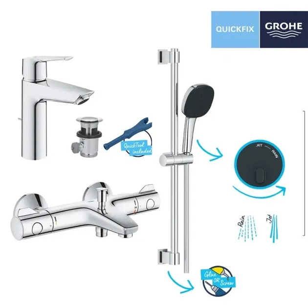 Набор смесителей GROHE QuickFix Start UA202304TS (23455002+34567000+26398001) - изображение 2