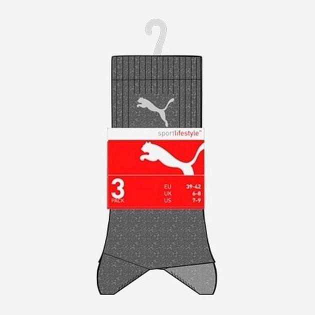 Набір чоловічих шкарпеток 3 пари Puma Crew Sock 3P 88035505 39-42 Сірий (8713537207027) - зображення 2